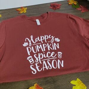 handmade happy pumpkin spice season women's t-shirt